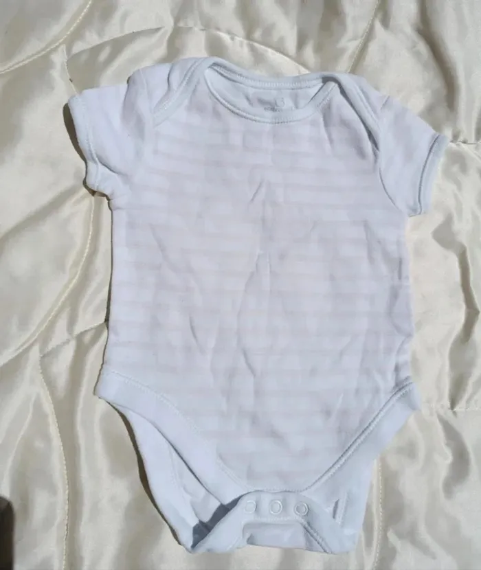 Body manches courtes blanc rayé 3 mois 62 cm Early days