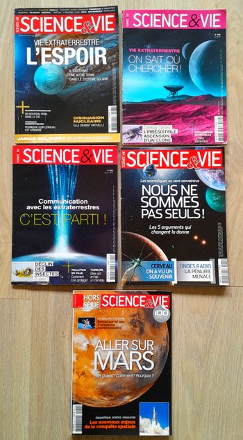 5 magazines science & vie thème Vie extraterrestre