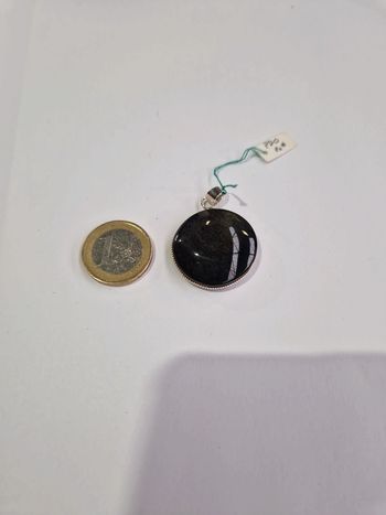 Pendentif obsidienne dorée Mexique