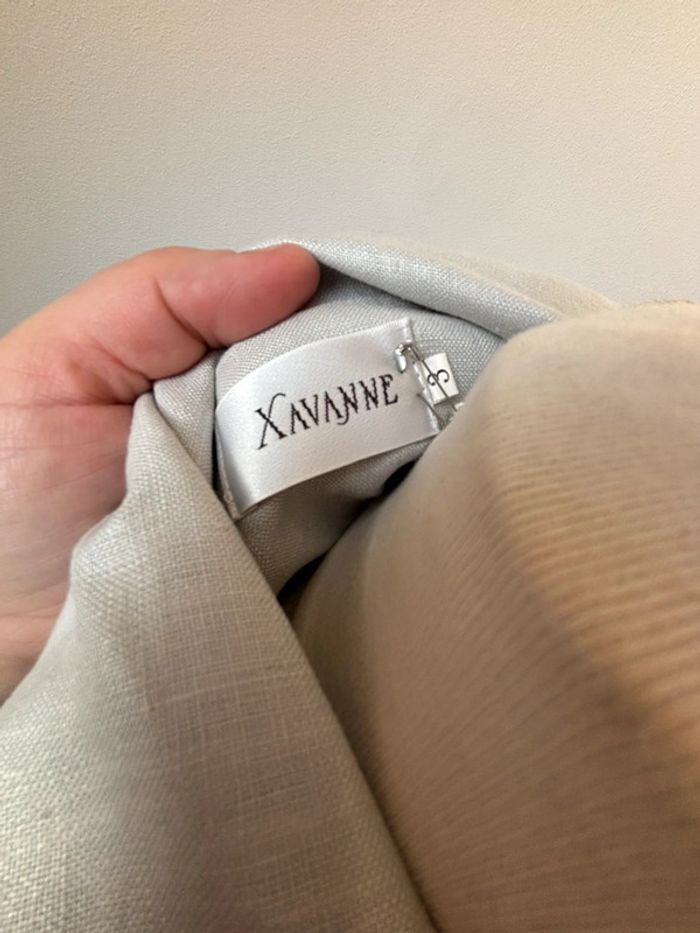 🤍 Sublime blazer en lin - gris détails blancs - T40 - photo numéro 8