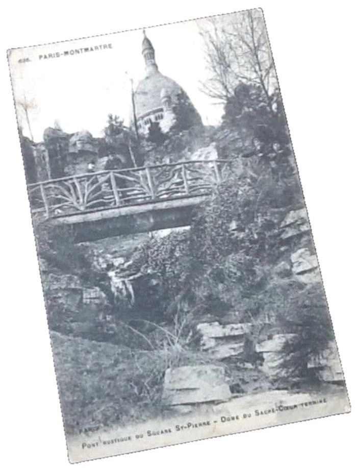 Carte postale ancienne Paris-Montmartre  Pont Rustique du Square