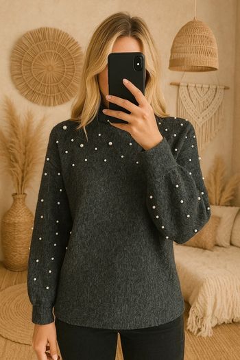 Pull à perle blanche-Taille 38
