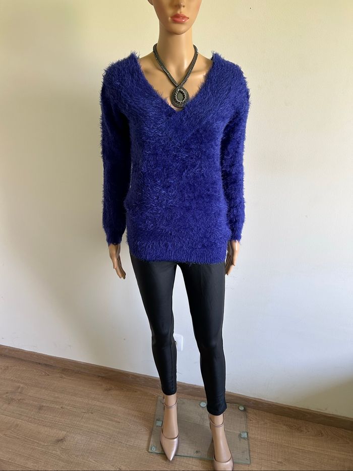 Pull bleu tout doux à manches longues Morgan taille M comme neuf - photo numéro 3