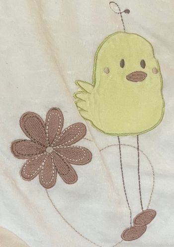 gigoteuse polaire 70 cm beige et poussin vert
