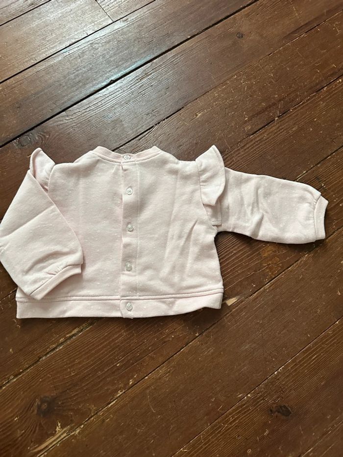Pull Gocco rose pâle étoiles 6/9 mois - photo numéro 2