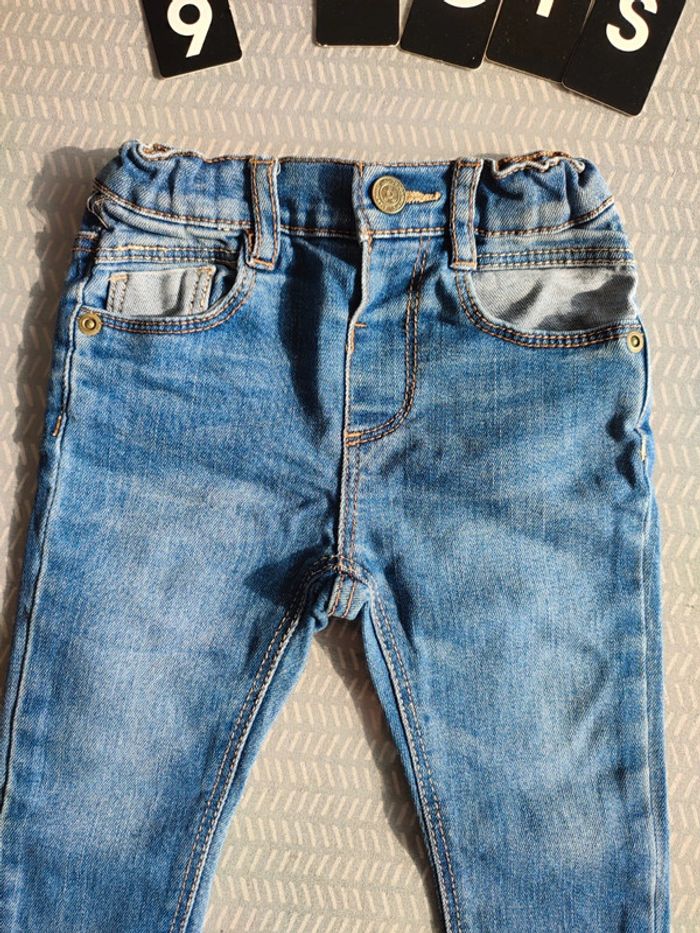 Pantalon jeans denim pour bébé garçon – Taille 9 mois - Marque : Zara - photo numéro 4