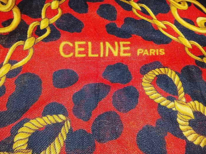 Écharpe Céline Léopard Rouge