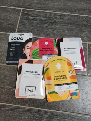 Lot masques visage pieds mains
