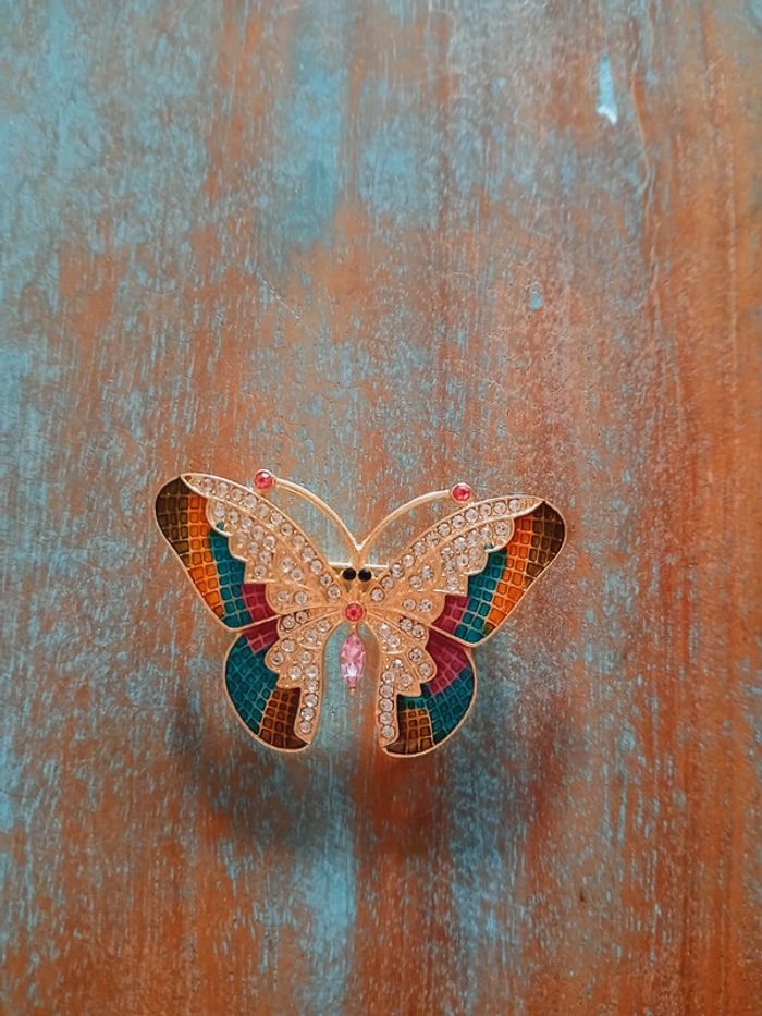 Papillon coloré avec strass - photo numéro 3
