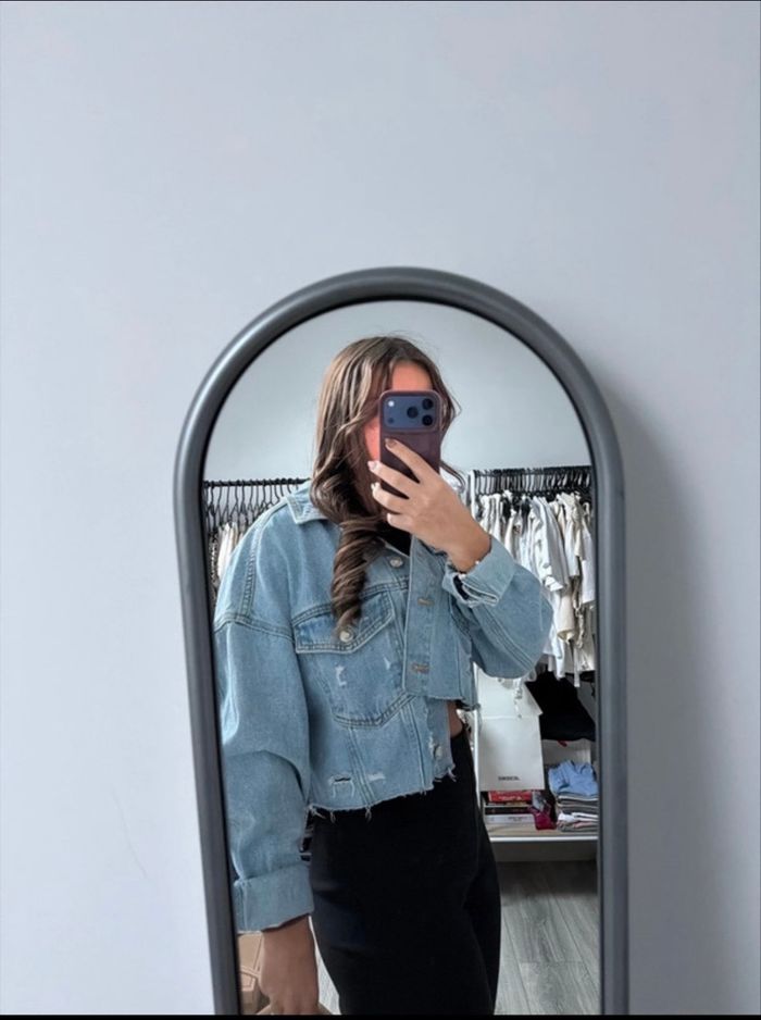 Veste en jean stradivarius - photo numéro 4