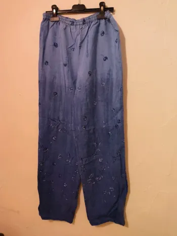 Magnifique pantalon bleu vintage fait main taille 38