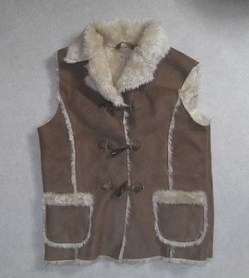 GILET sans manche daim-fourrure