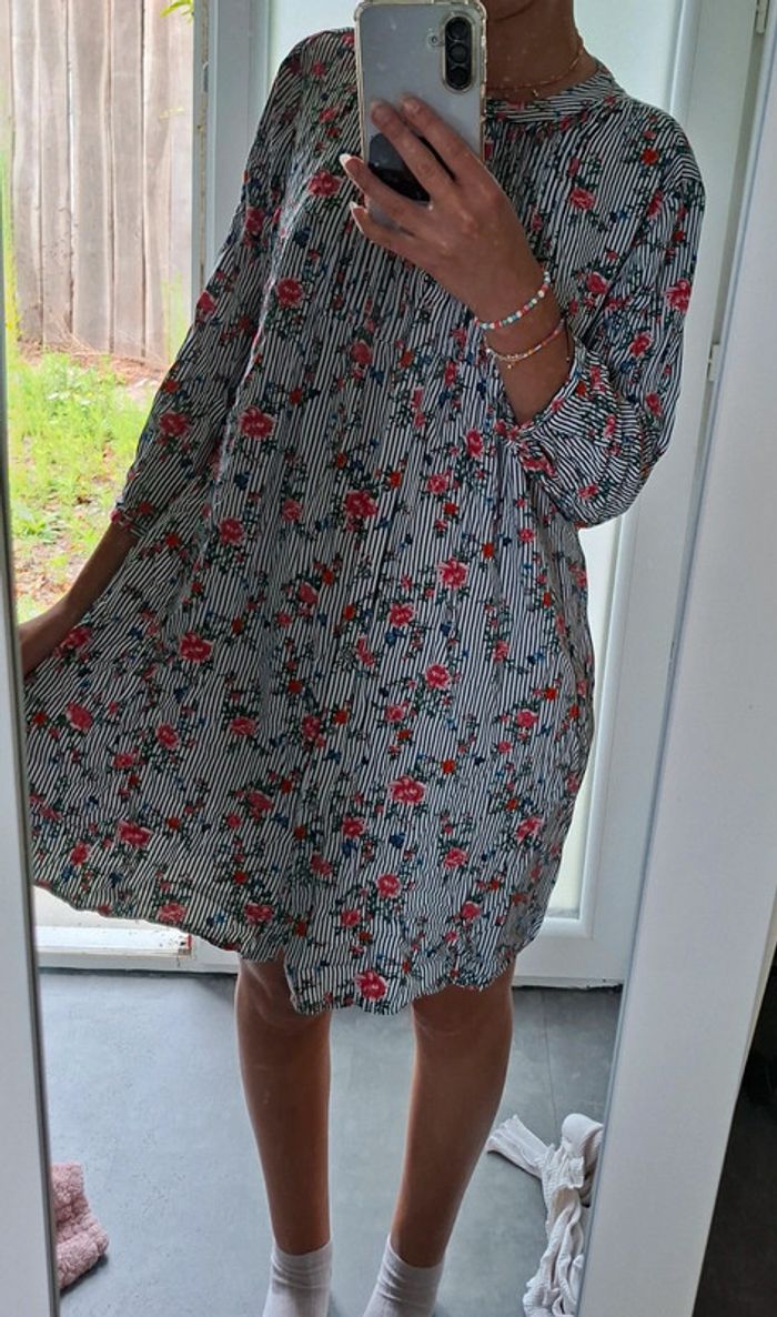 Robe fleurie fluide longue