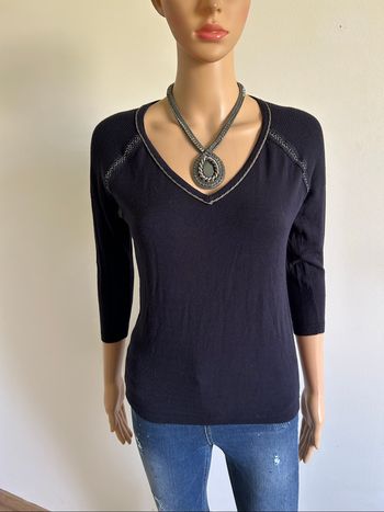 Pull bleu marine à manches courtes Morgan taille S TBE