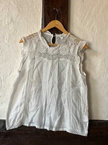 Blouse blanche à dentelle – version originale – T.42