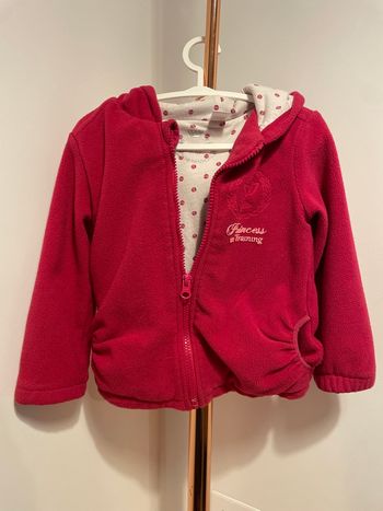 Gilet épais à capuche fermeture éclair, fille