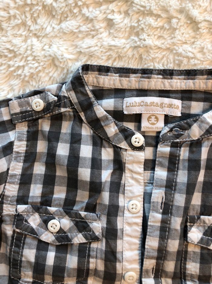 Chemise carreaux gris et blanc Lulu Castagnette - photo numéro 4