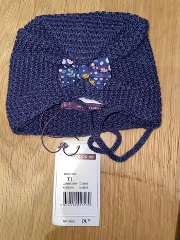 Bonnet fille taille 1 sergent major neuf