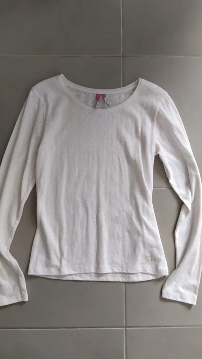 Tee-shirt blanc motifs 12 ans neuf