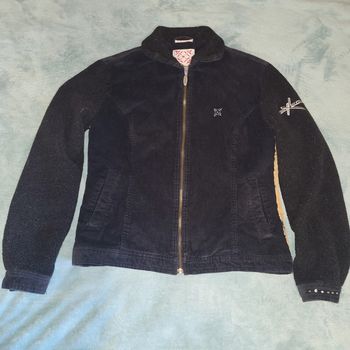 Veste Vintage Femme Bi-Matière Velours et Polaire 🧥 Oxbow - Taille 3