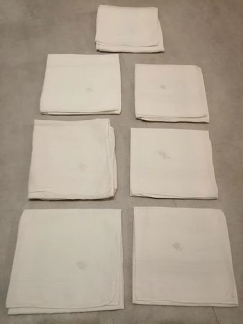Lot de 10 mouchoirs mixte blanc brodé RP