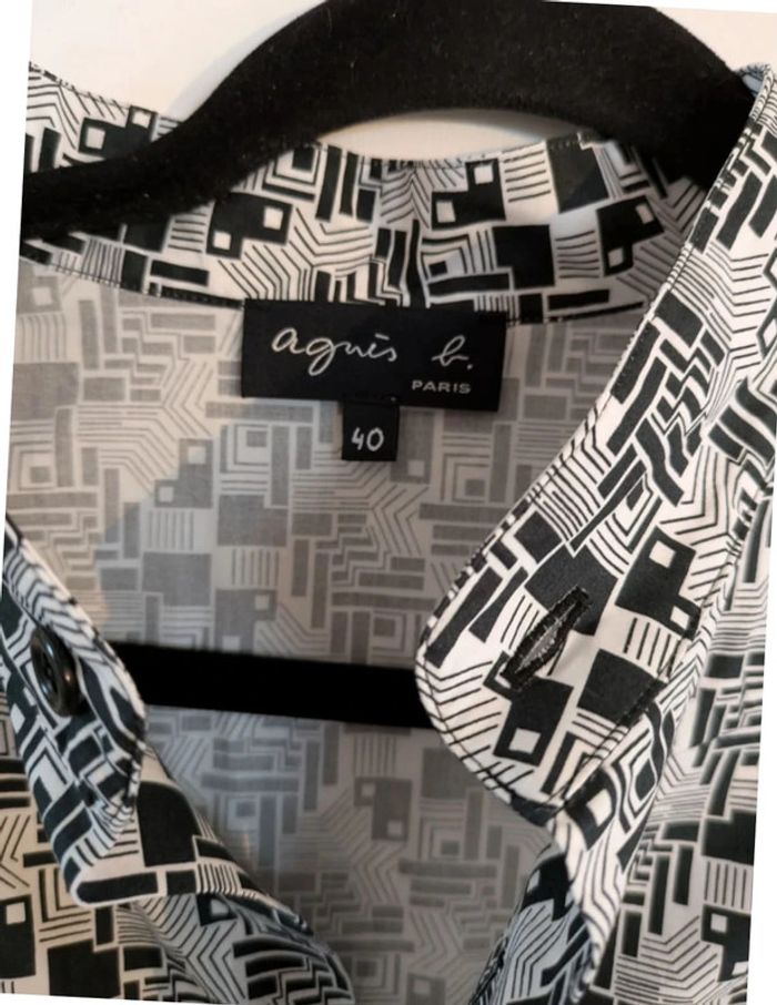 Chemise 100% coton imprimé géométrique Agnès b - photo numéro 3
