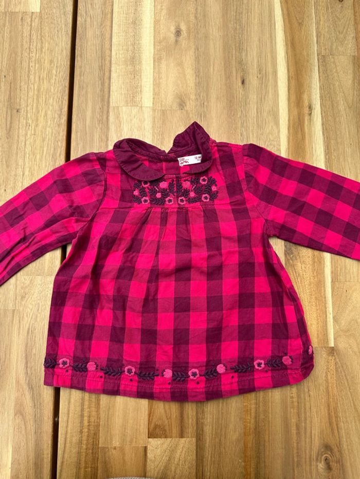 Chemise blouse tunique Vichy