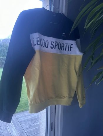 Sweat Le Coq Sportif Homme – Taille S – Neuf – Noir Blanc Jaune