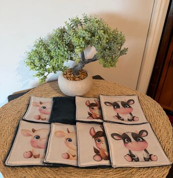 Lingettes vache et âne vert sapin 