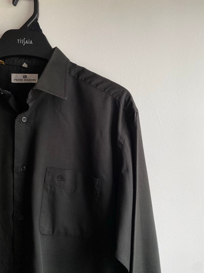 Chemise manches longues noire Pierre Balmain - photo numéro 2