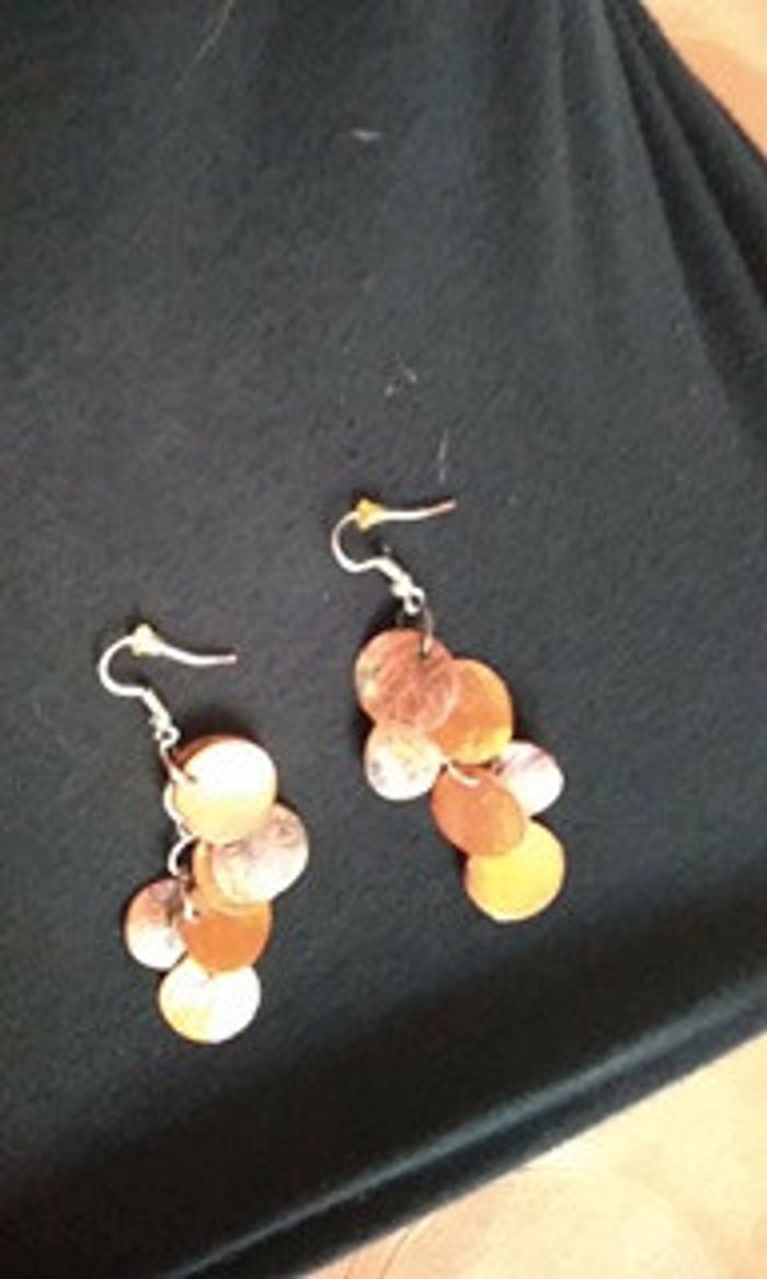 Boucles d'oreilles orange - photo numéro 2