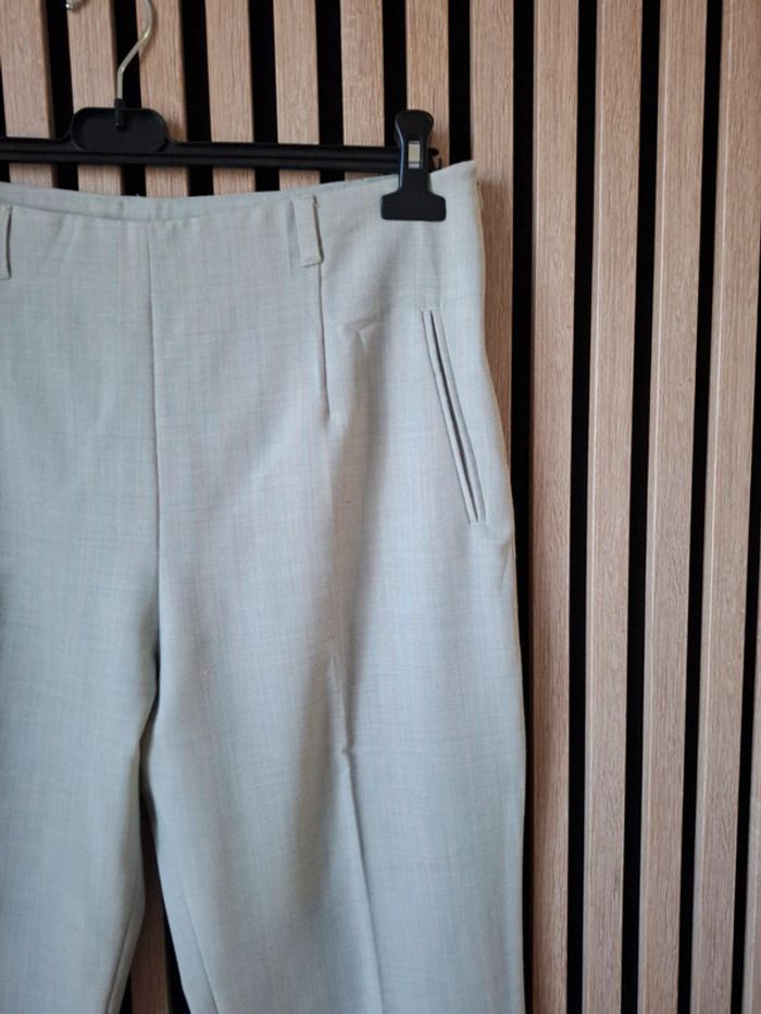 Pantalon beige coton lin Pantashop T 44 - photo numéro 2