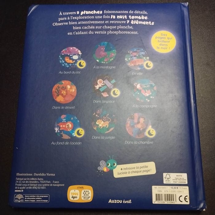Livre Auzou Éveil cherche et trouve des tout-petits brille dans la nuit phosphorescent - photo numéro 2