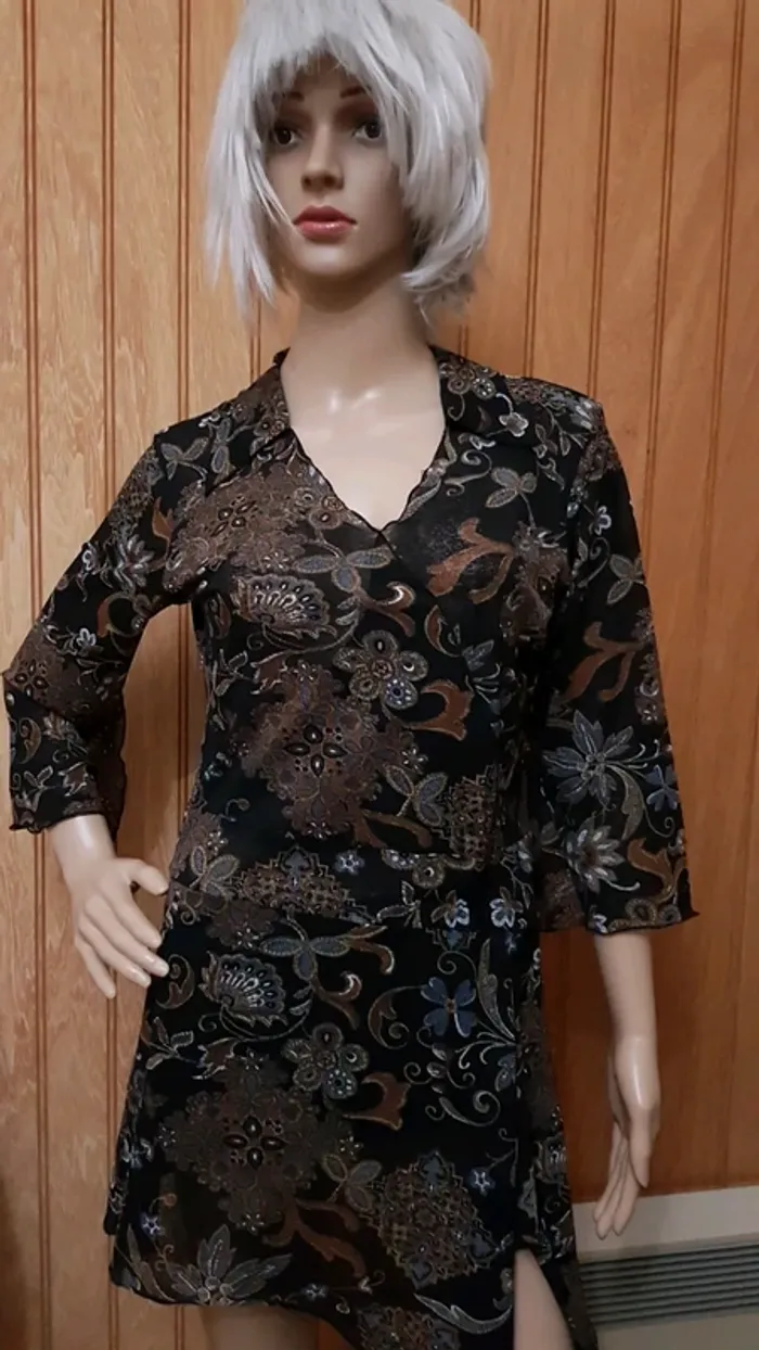 Tunique noire et marron Vintage