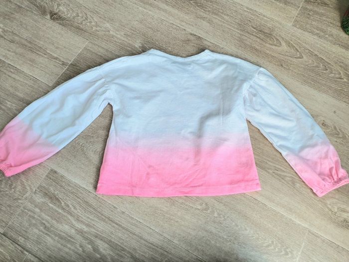 Tee-shirt blanc dégradé rose motif licorne pailletée taille 6 ans - photo numéro 7