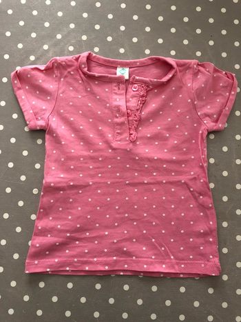 Tee shirt rose à pois