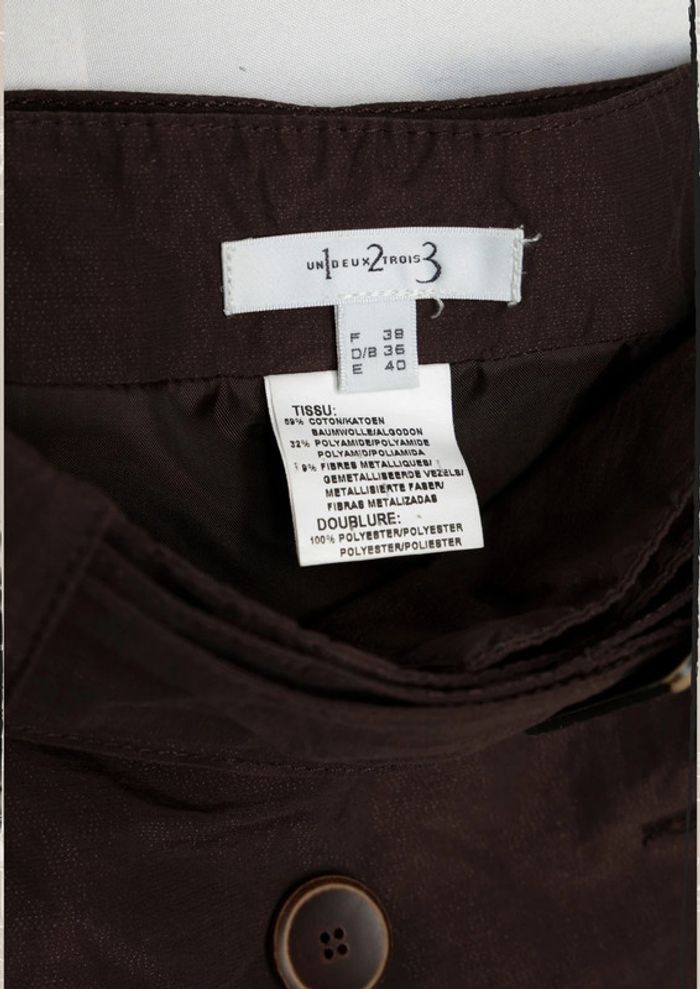 Jupe taille haute chocolat signée 1.2.3 Paris Taille 38 - photo numéro 5