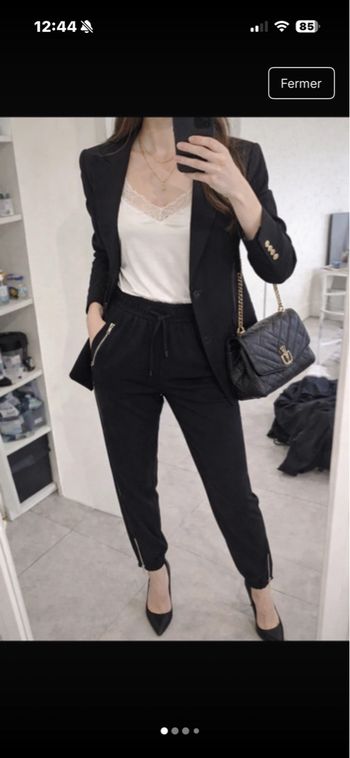 Pantalon noir Voyelles, taille S, coupe fuselée. S / 36 / 8 • Très bon état • Voyelles