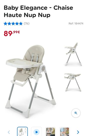 Chaise haute nup nup