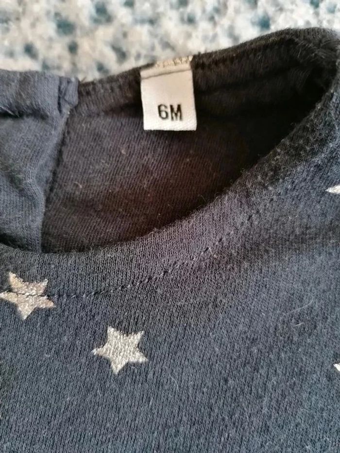 Robe manches longues motif étoiles taille 6 mois - photo numéro 3