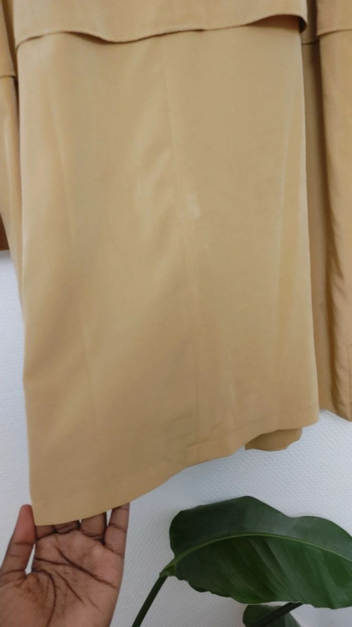Trench jaune doré raglan poche bouton fluide - photo numéro 10