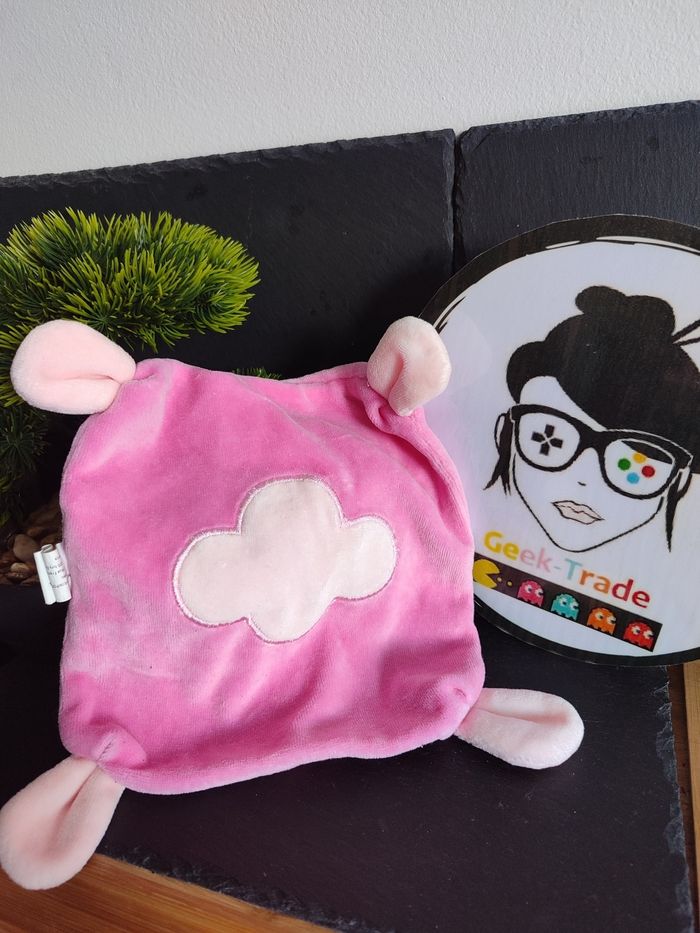 Doudou Rose Nuage Siplec Mouchoir Plat DD003541