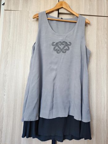 Robe tunique grise sequins t 48