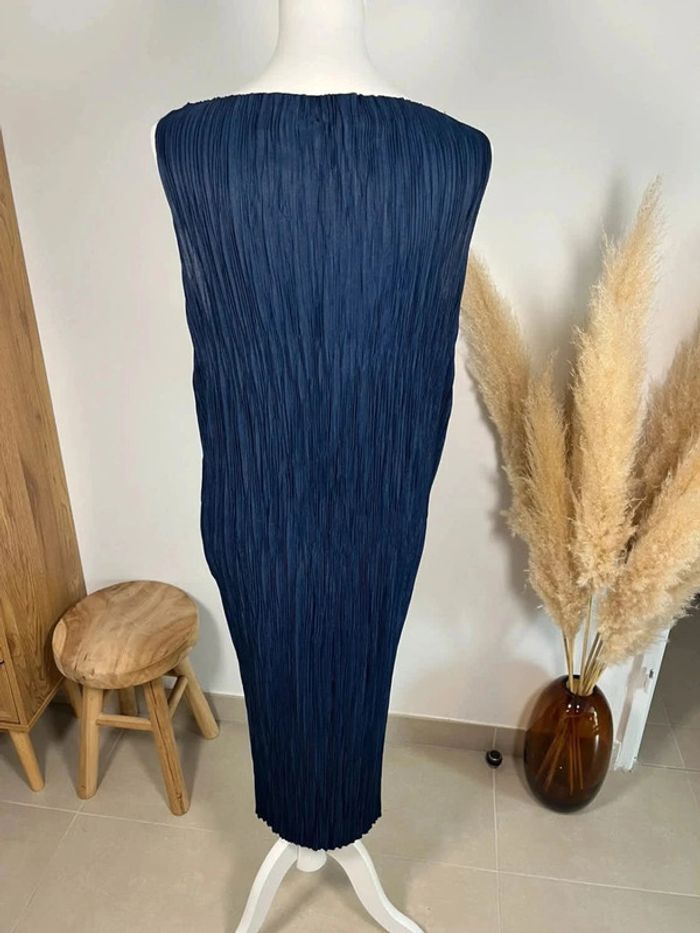 Robe midi bleu marine crêpée H&M - photo numéro 4