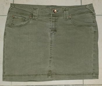 Jupe jean gris kaki Pimkie Taille 38