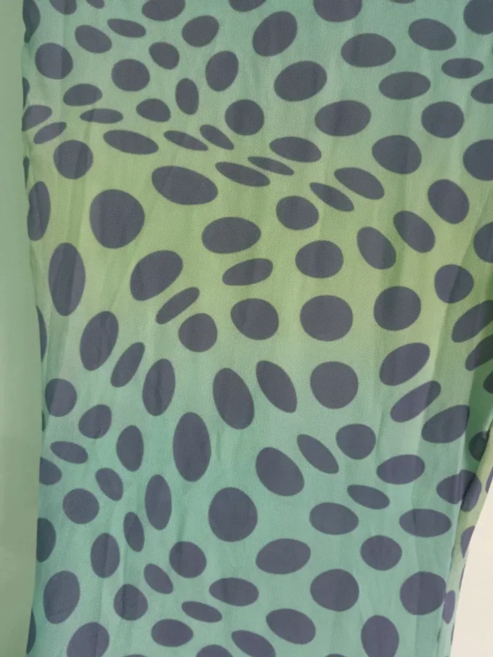 Pantalon vert bleu à pois bleu et pattes d'éléphant Taille S Primark - photo numéro 4