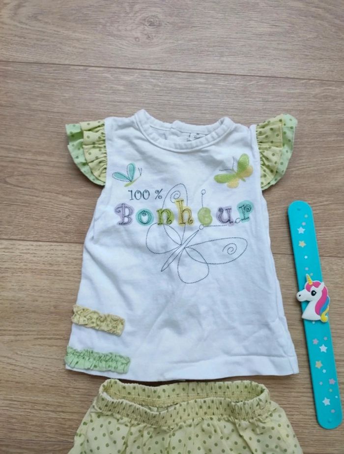 Ensemble jupe t-shirt manches courtes 3 mois
Très bon état - photo numéro 2