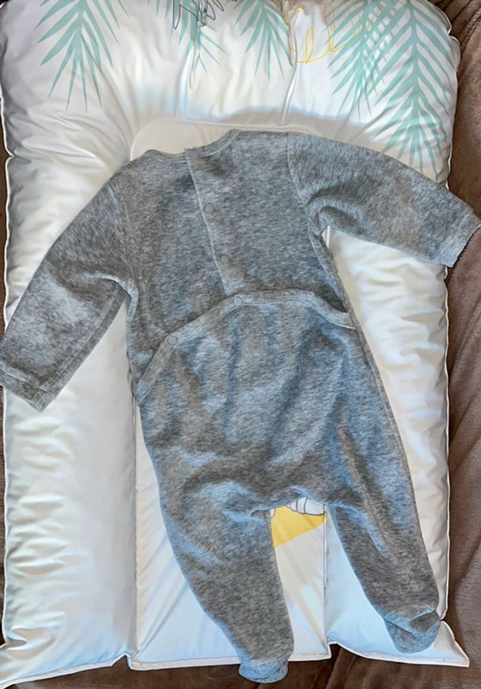 Pyjama velours gris chat mixte 6mois gemo - photo numéro 2