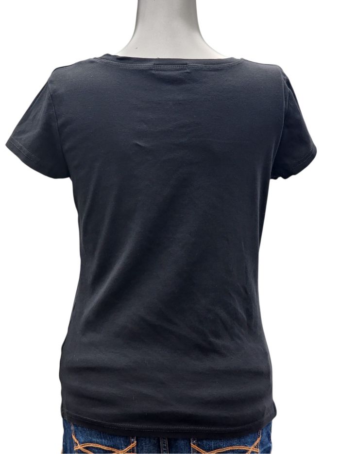 T-shirt noir « Voyage » – imprimé tendance – Taille S (voir mesures) - photo numéro 4