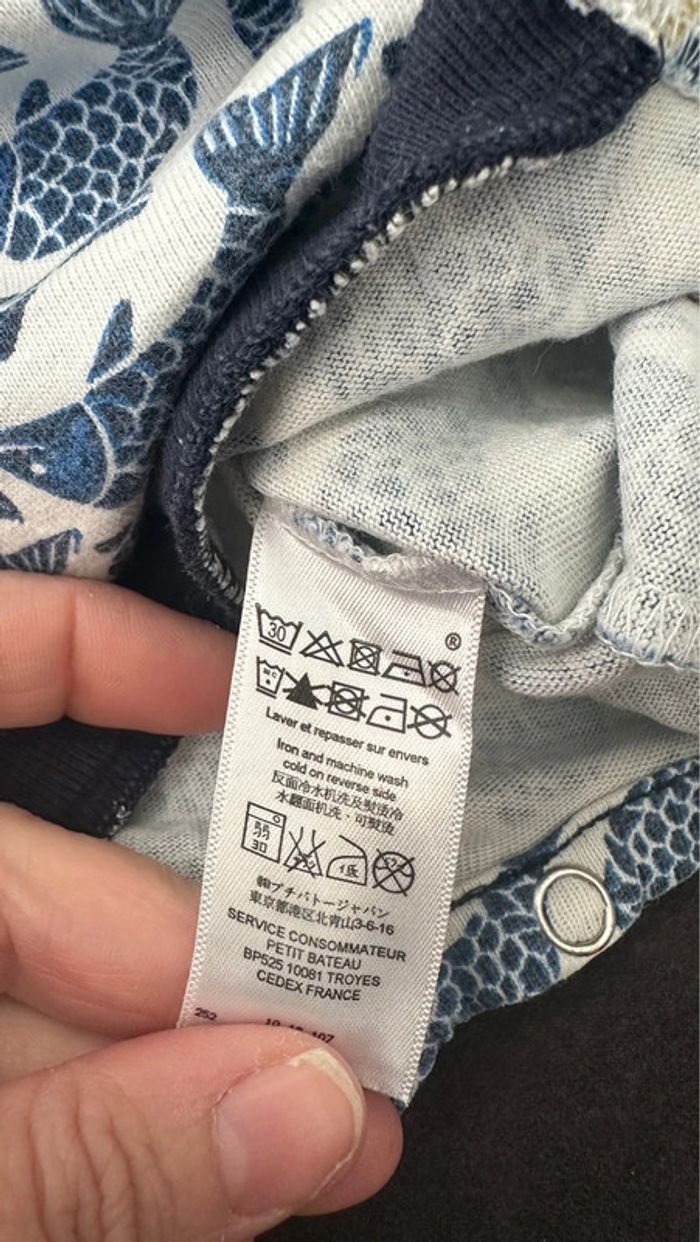 Combicourt bébé garçon en jersey léger imrpimé Petit Bateau 18 mois TBE (16€) - photo numéro 3